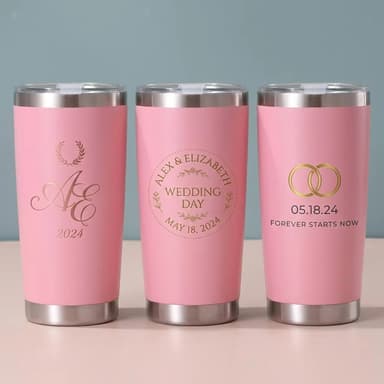 Custom Vacuum Insulated Wedding Gift Tumbler thumbnail 1