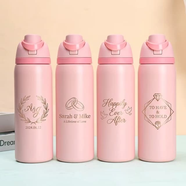 custom wedding gift stainless steel sports bottle
