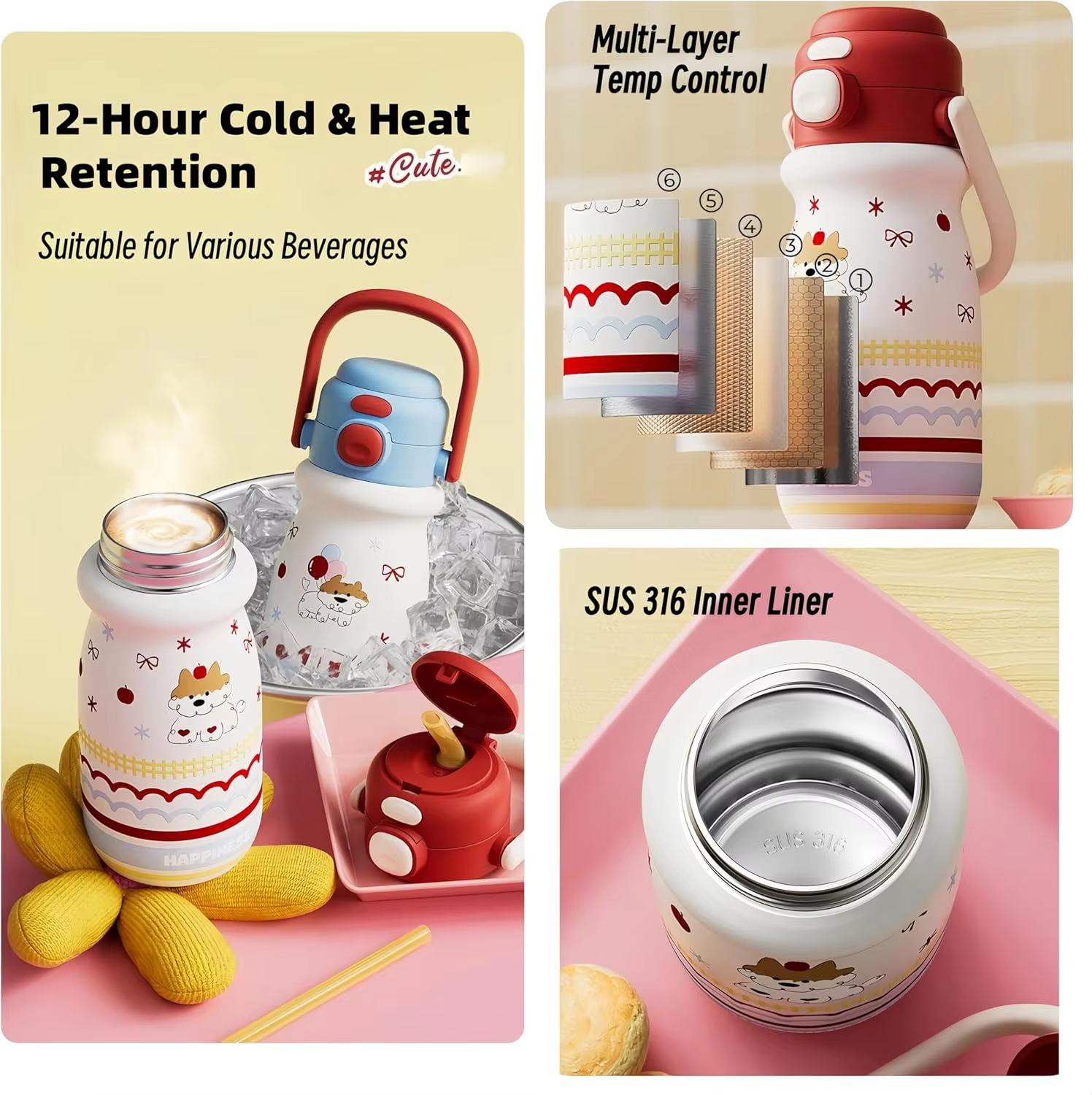 Custom 17oz Thermos Kids Water Bottle thumbnail 4
