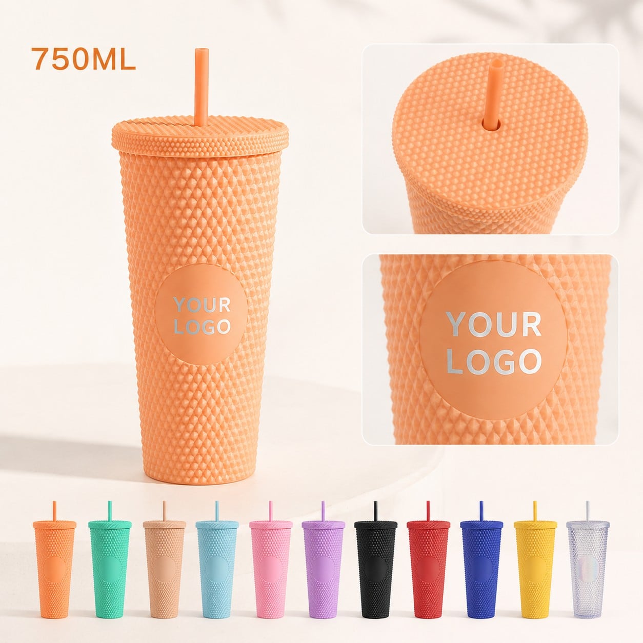 Custom 750ml Textured Plastic Tumbler thumbnail 1