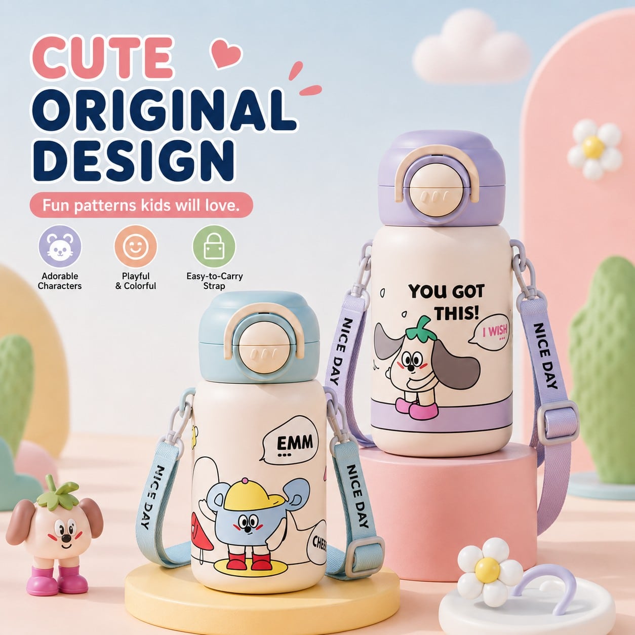 Custom Frosted Kids Water Bottle thumbnail 2