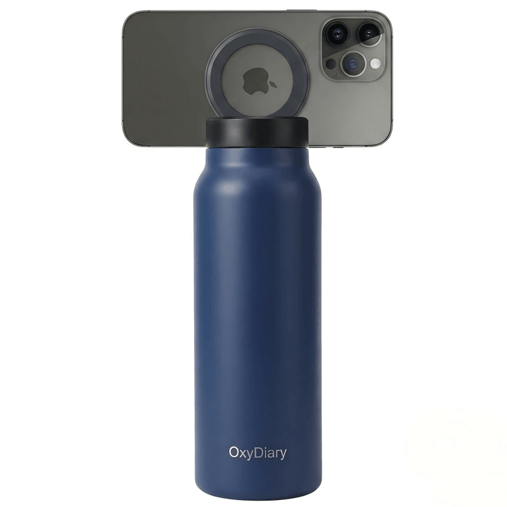 Blue OxyDiary stainless steel water bottle
