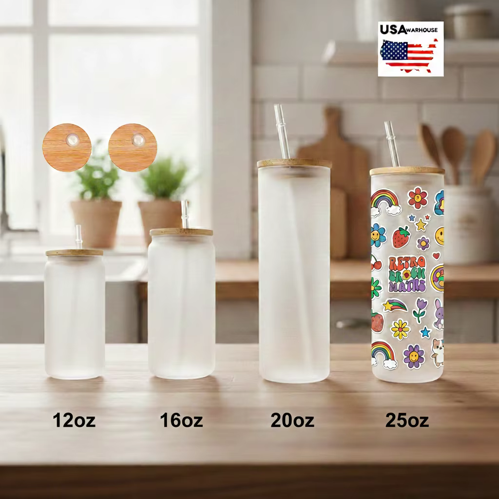 custom 16oz 20oz frosted glass tumbler