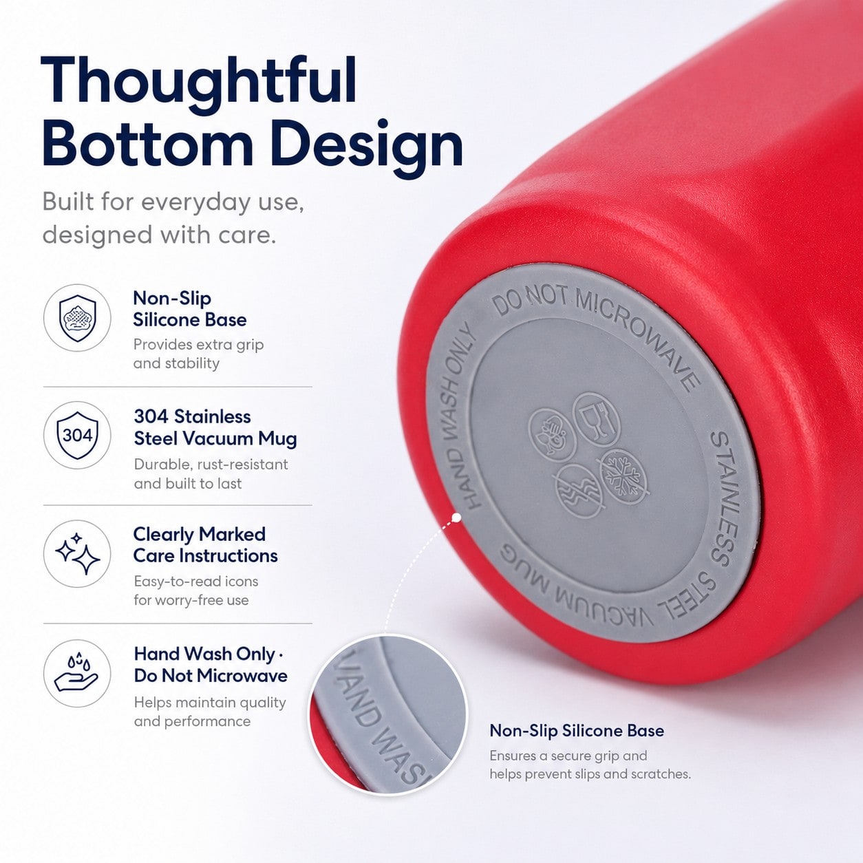 custom logo vacuum insulated stainless steel coffee cup 17oz detail image 3