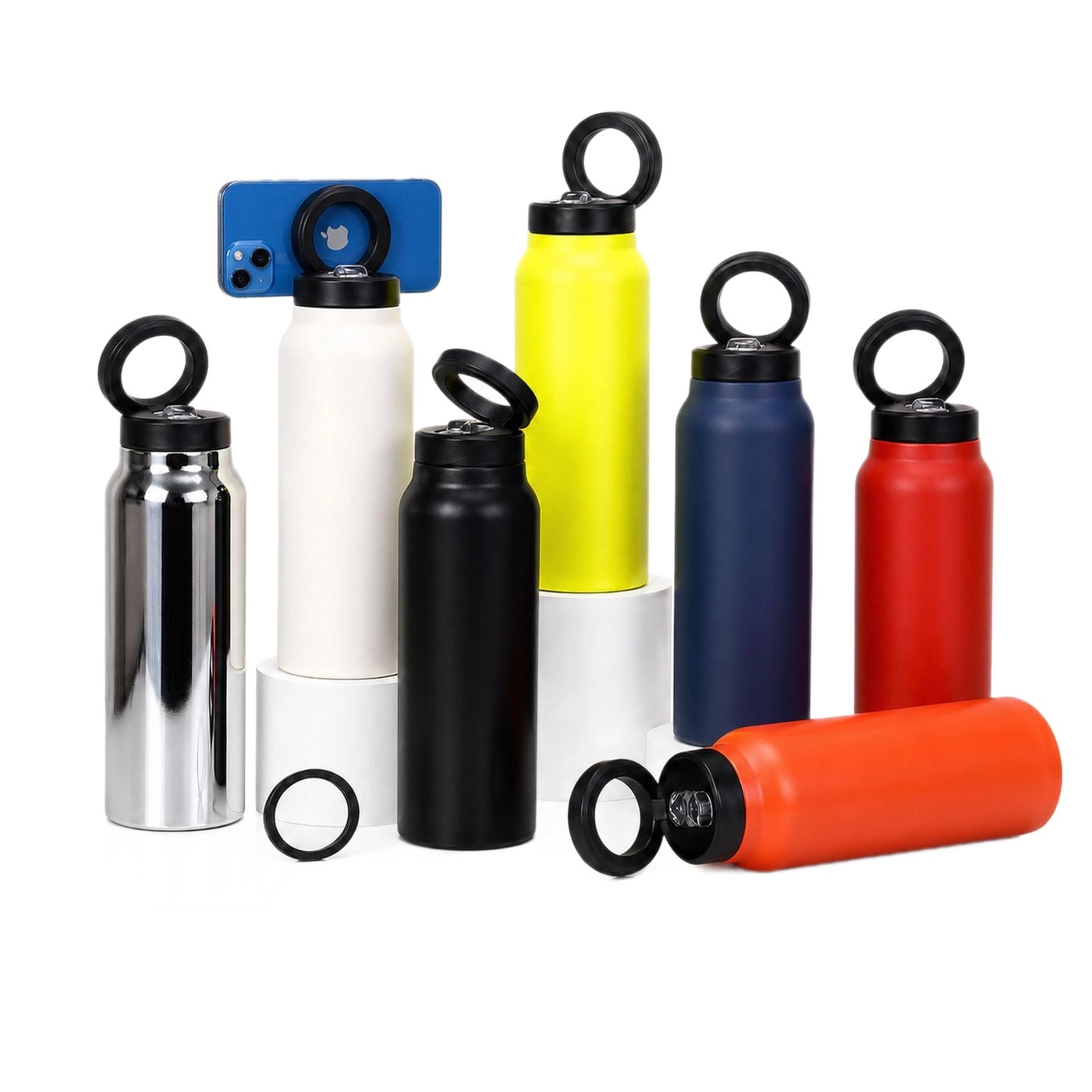 wholesale magnetic phone holder stainless steel sports bottle 24oz application scenario 2