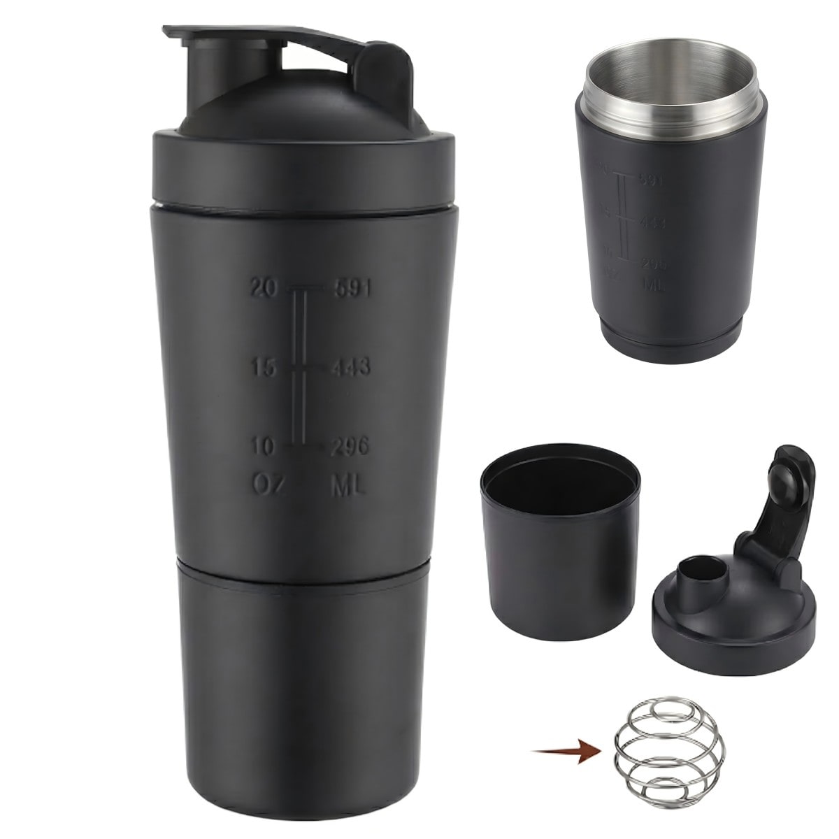 custom shaker stainless steel sports bottle