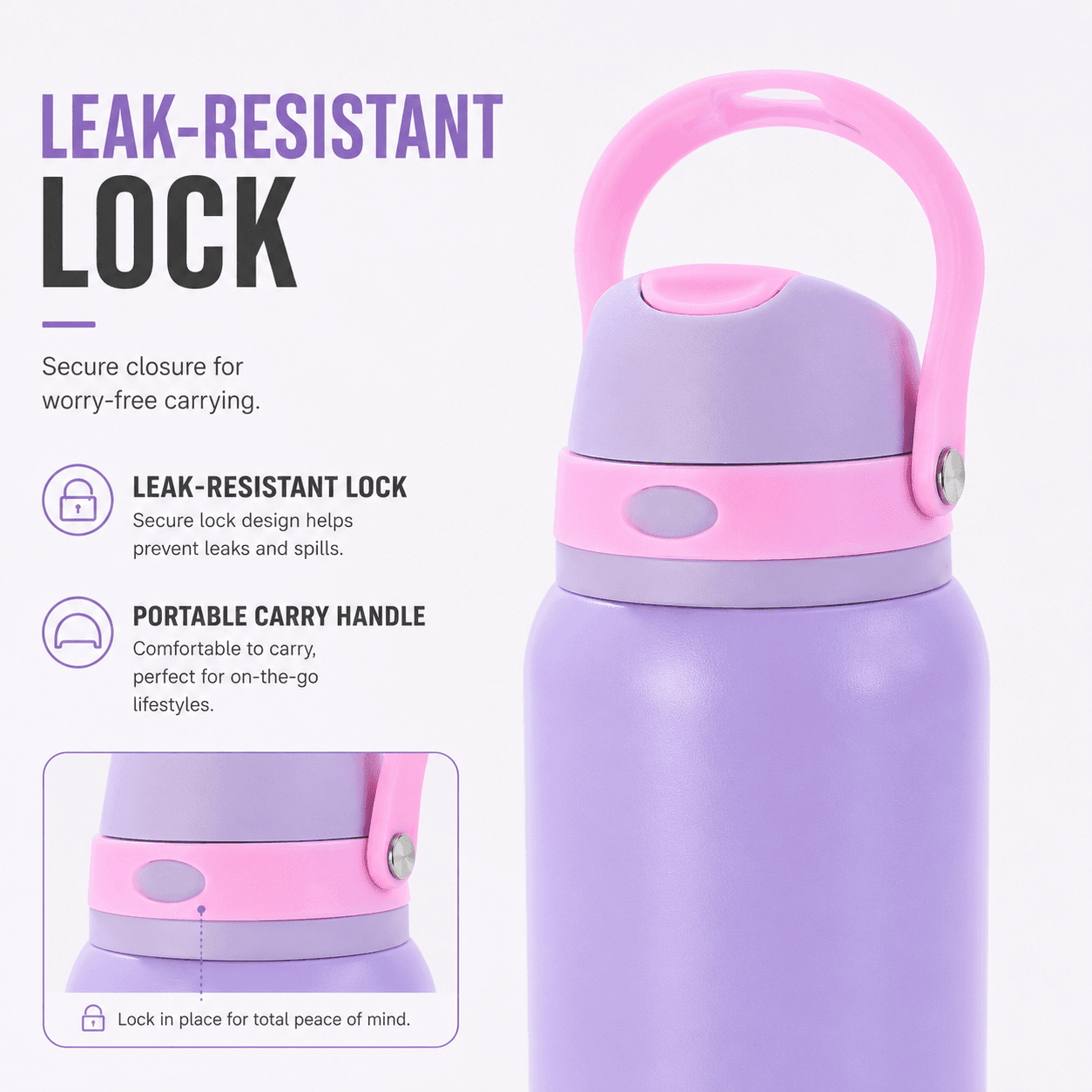 custom stainless steel water bottle detail image 2