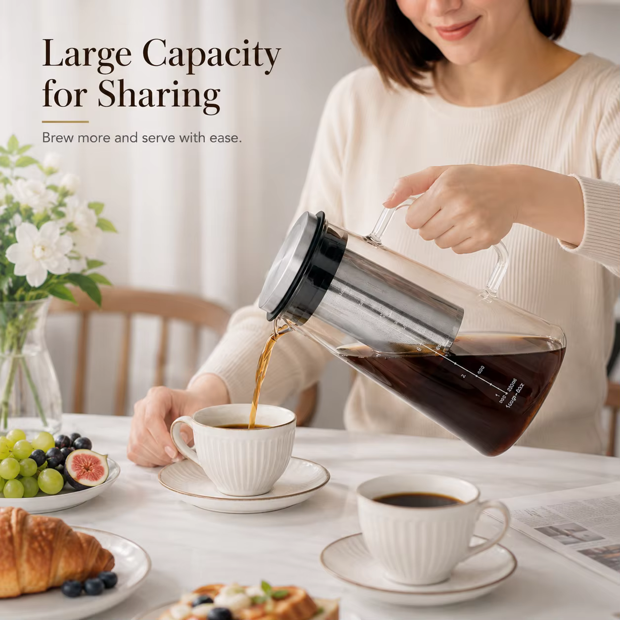 custom frosted stainless steel coffee cup 1l application scenario 1