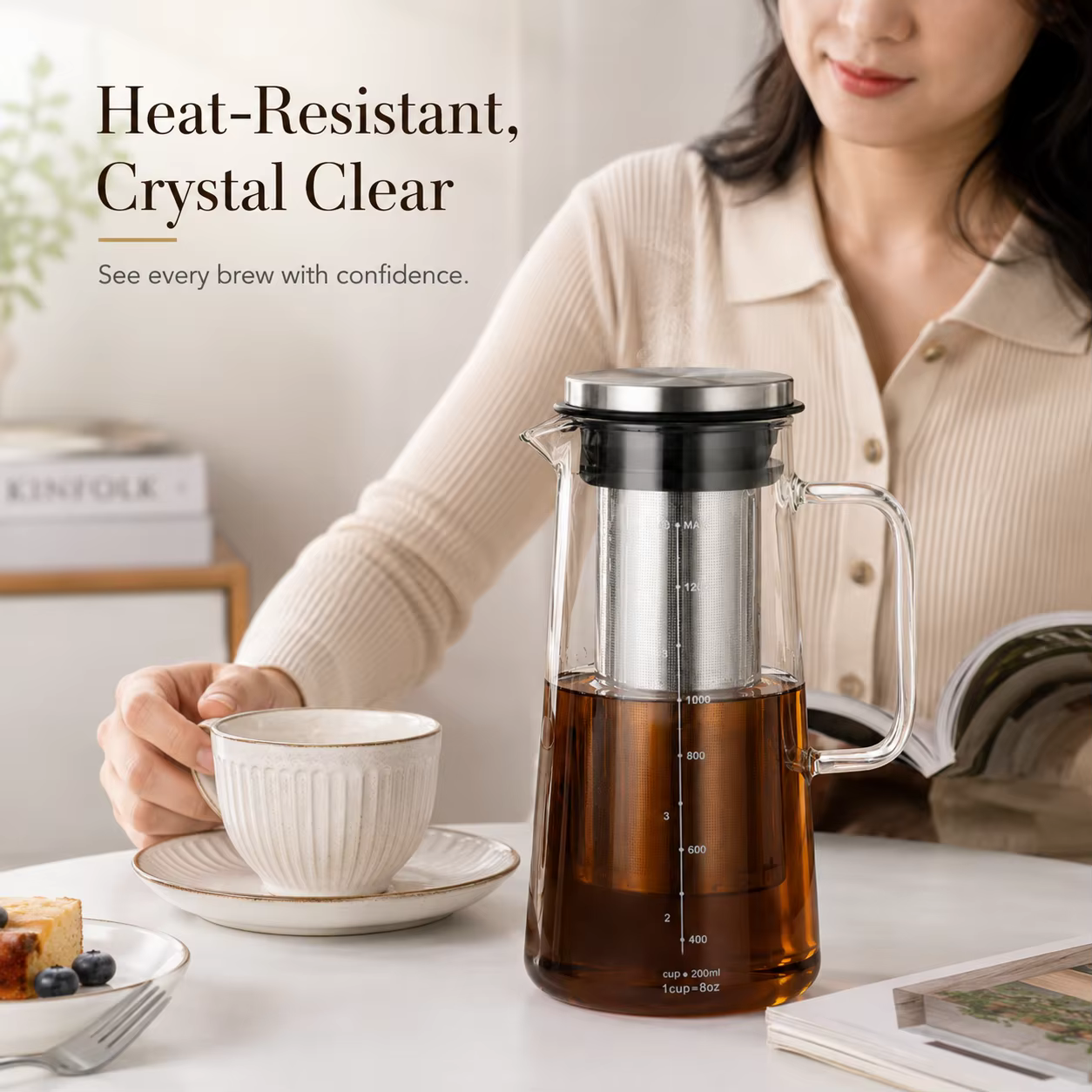 custom 1L borosilicate glass carafe application scenario 2