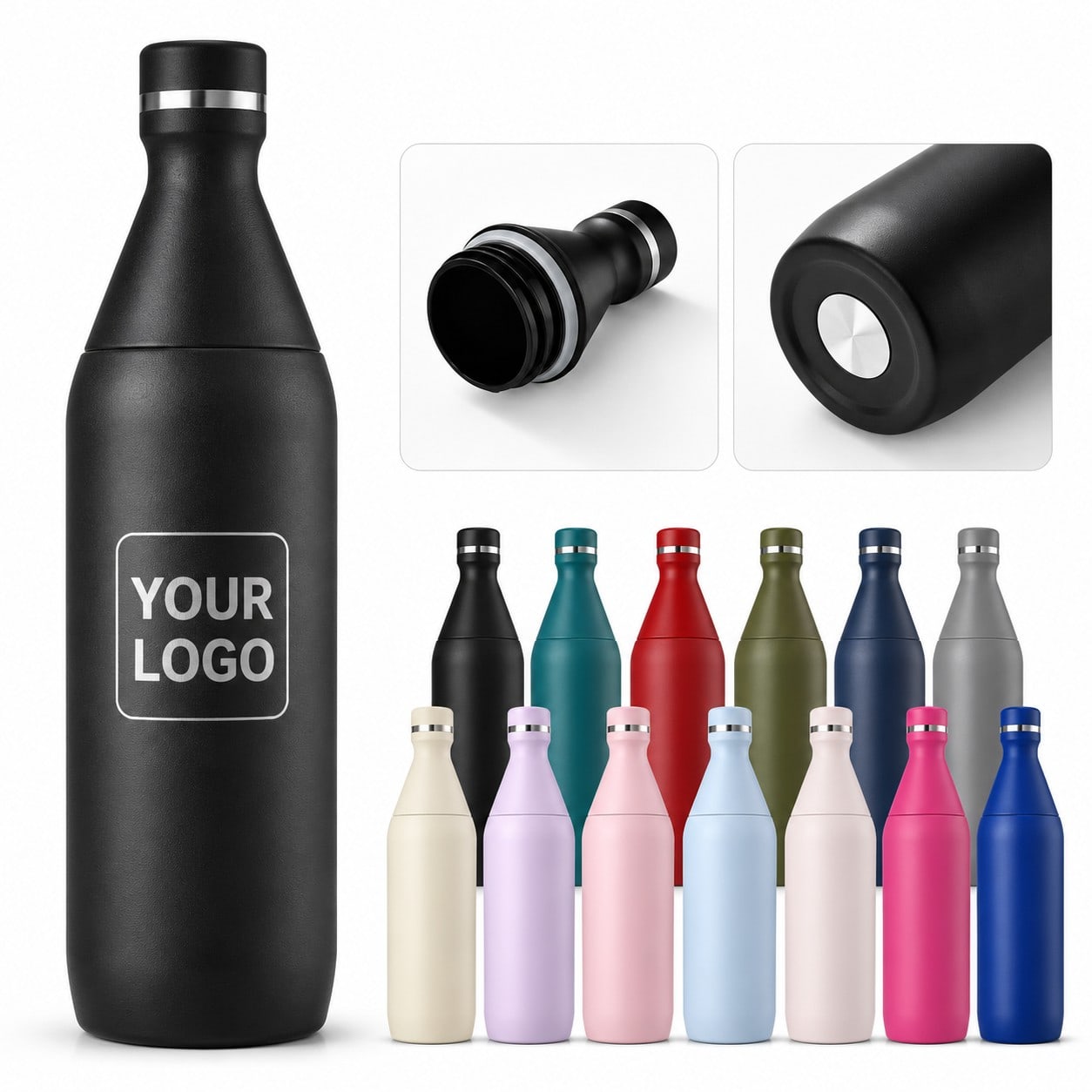 custom logo stainless steel sports bottle 20oz