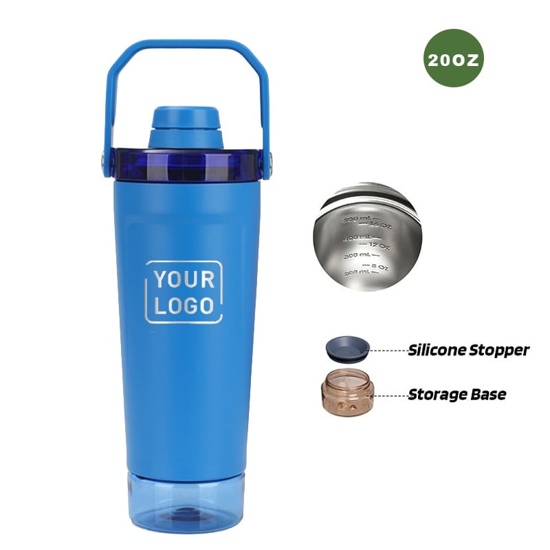 custom logo shaker stainless steel sports bottle 20oz
