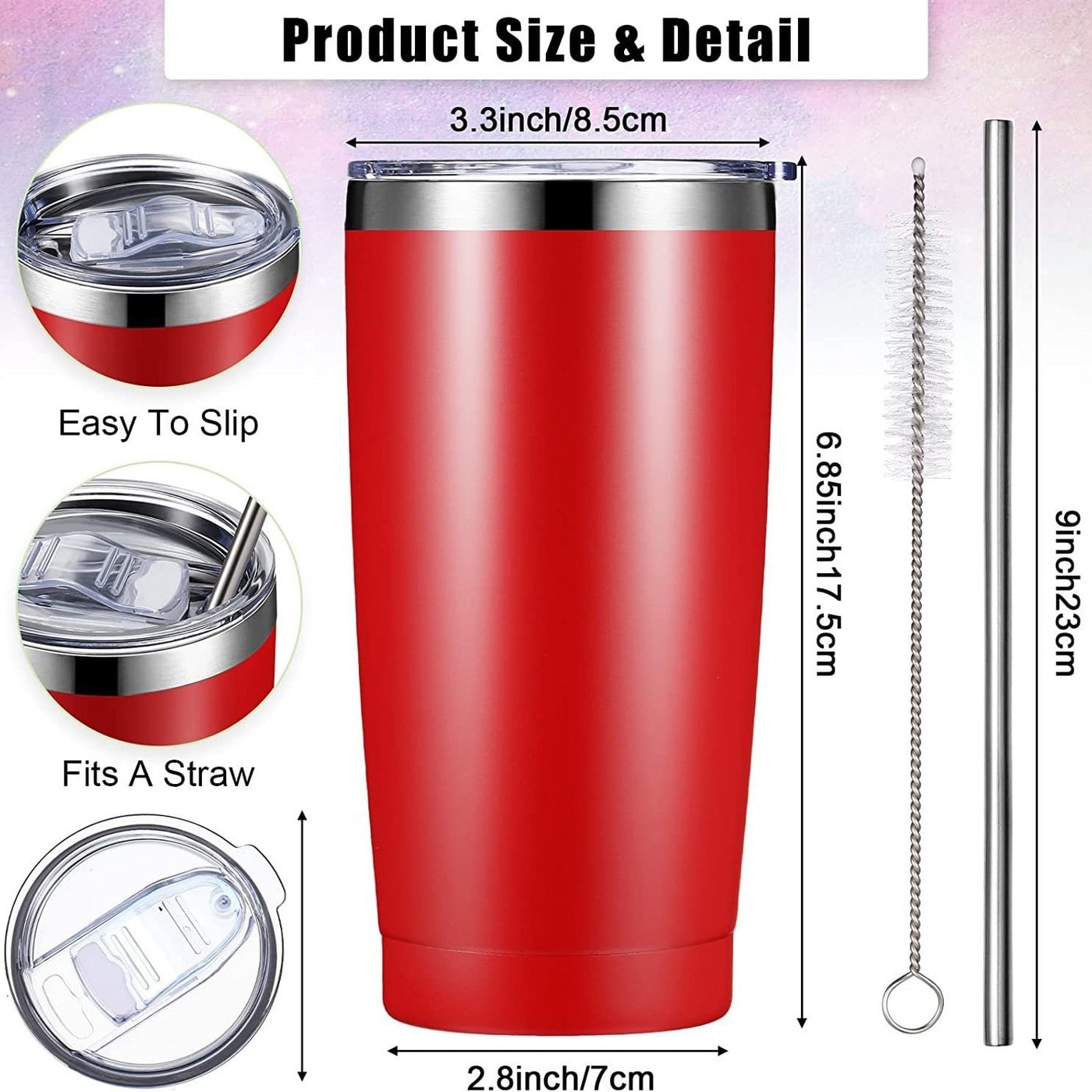 custom gift set stainless steel tumbler 20oz detail image 2