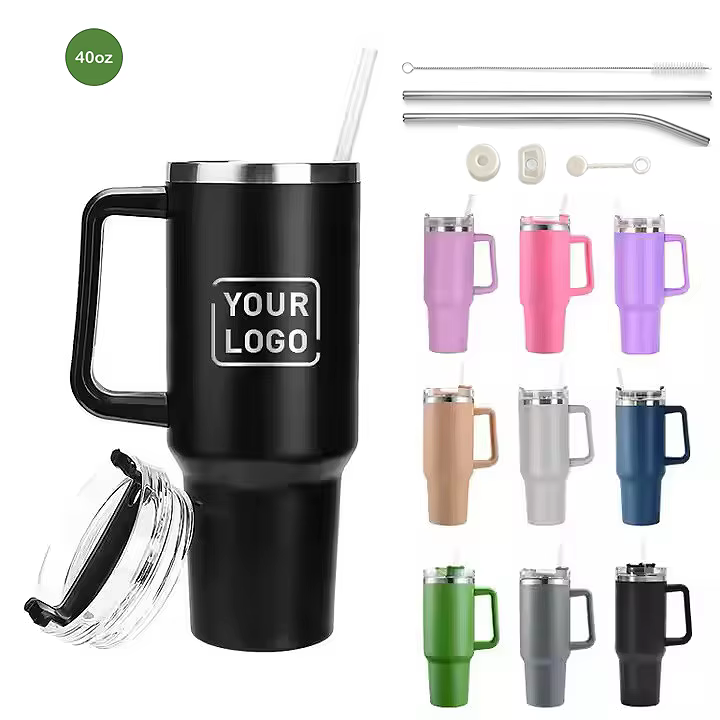 custom straw lid wedding gift stainless steel tumbler 40oz