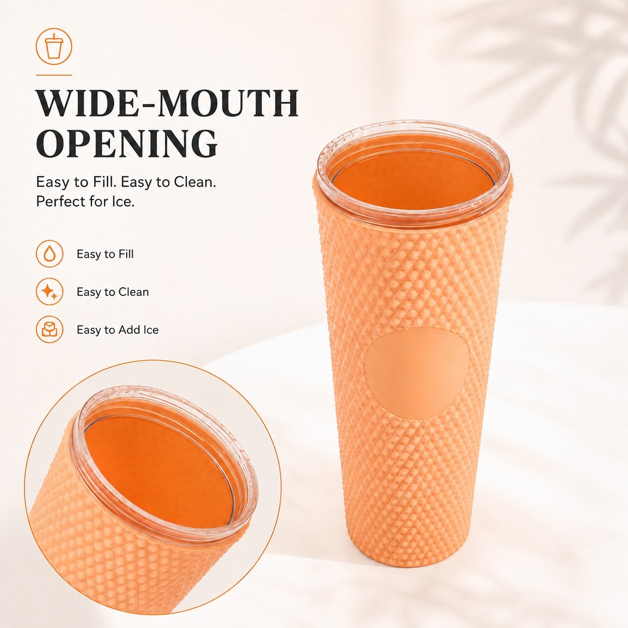 custom 750ml textured plastic tumbler application scenario 1