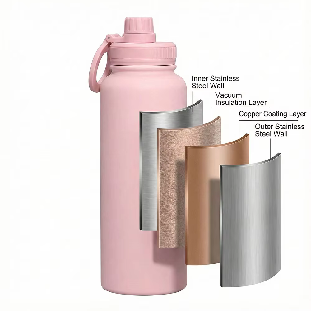 custom leak proof straw lid stainless steel tumbler detail image 3