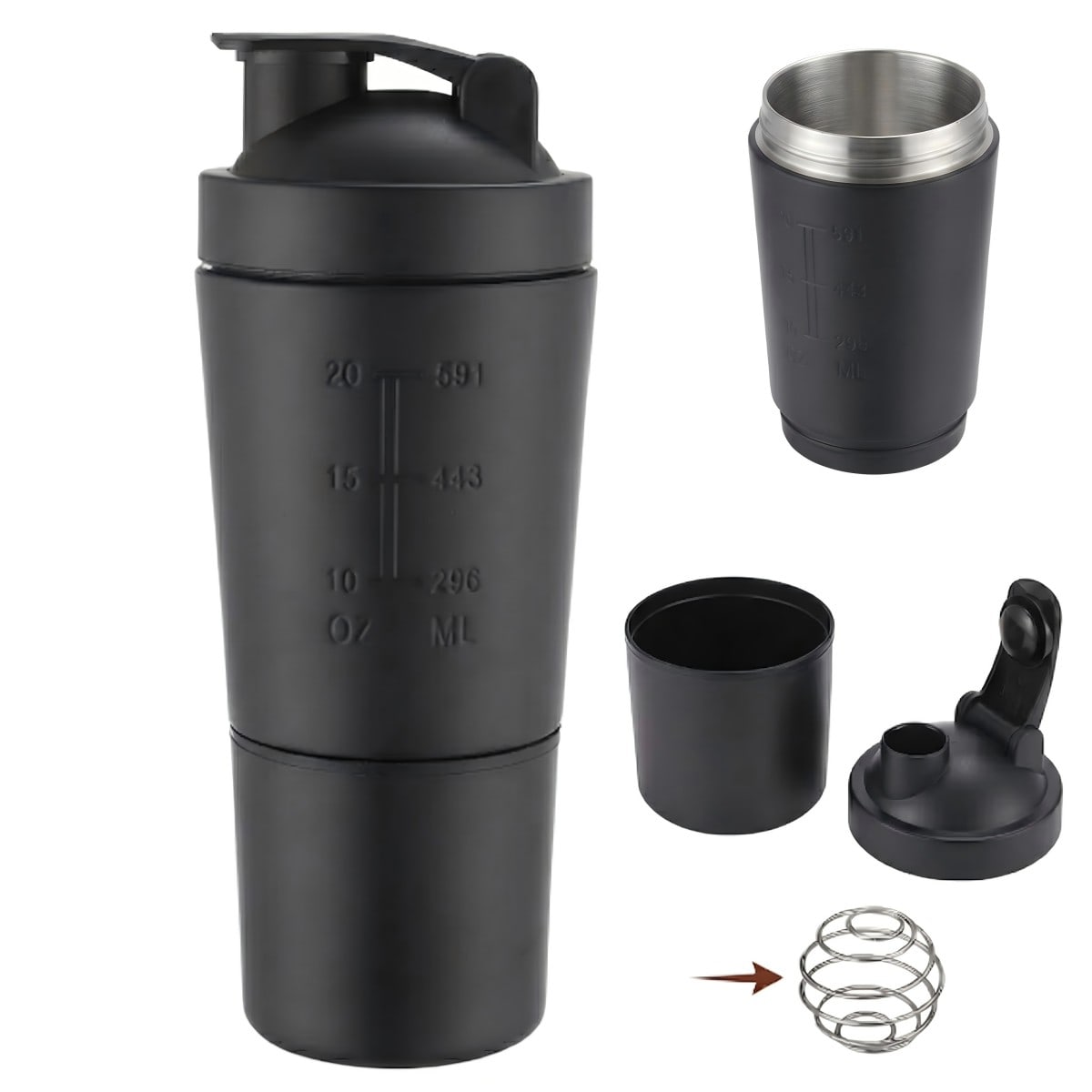 custom shaker stainless steel sports bottle
