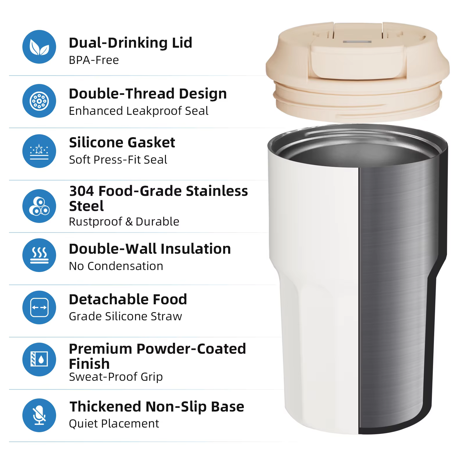 custom straw lid wedding gift stainless steel coffee cup detail image 3